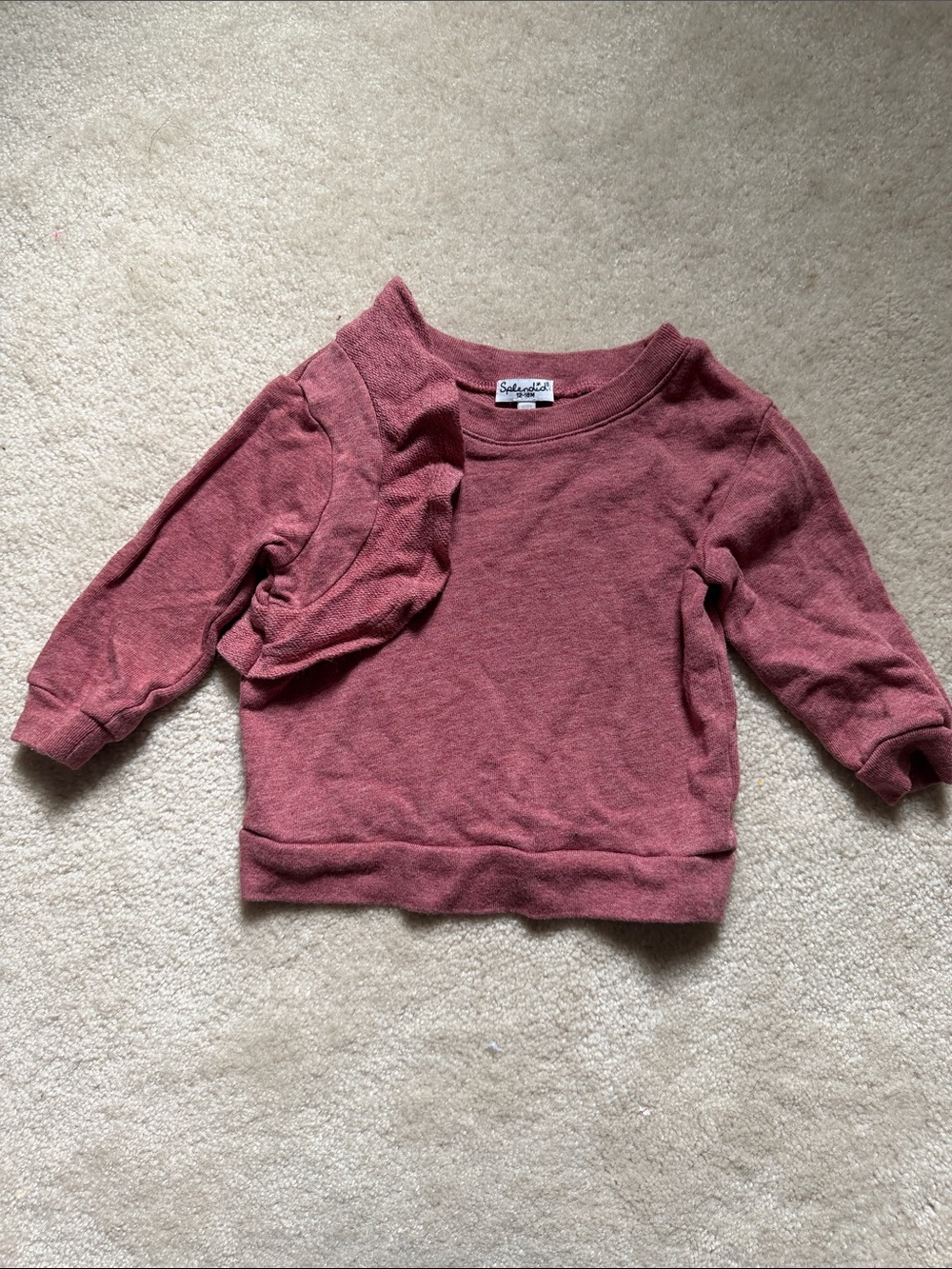 Splendid Dusty Rose Ruffle Sweatshirt